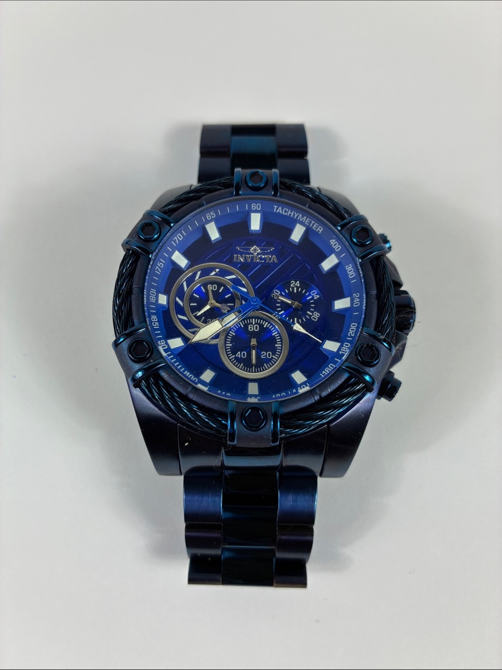 Invicta Blue and Gold Multi-Dial Chronograph Watch